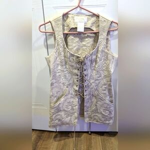 Jacquard fabric fitted vest